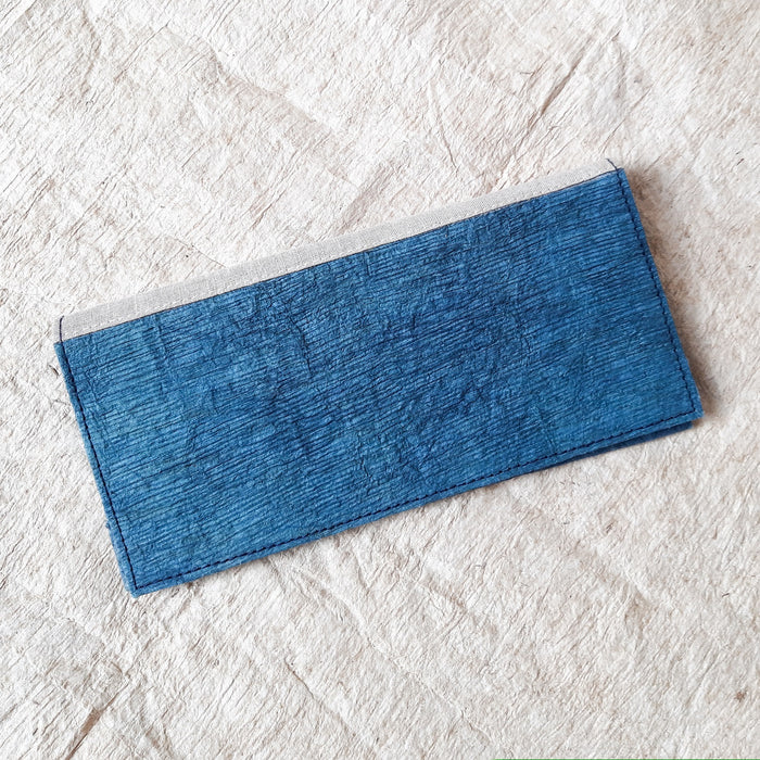 Cinta Bumi - Barkcloth Wallet (Large) - LAPIS Ocean Blue