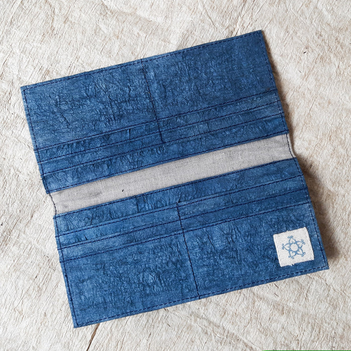 Cinta Bumi - Barkcloth Wallet (Large) - LAPIS Ocean Blue
