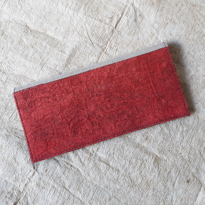 Cinta Bumi - Barkcloth Wallet (Large) - LAPIS Mud-Red